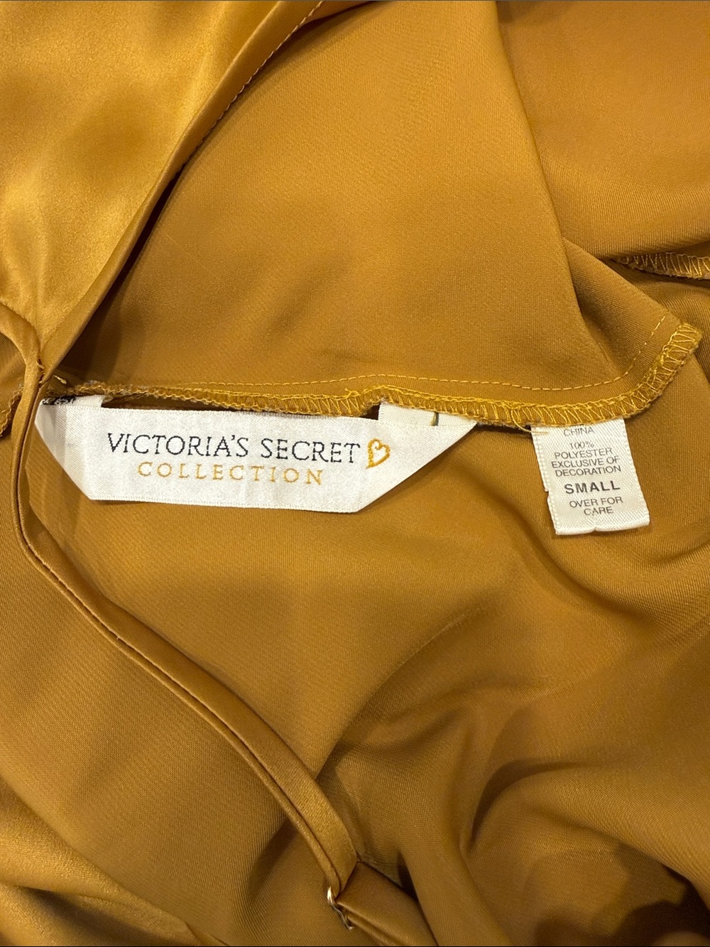 Victoria's Secret Collection  Satin High-Low Slip Chemise in Mustard Gold - Picture 2 of 6